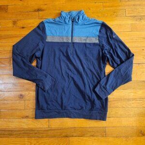 Travis Mathew Pullover Medium Blue Golf Performance Sweatshirt 1/4 Zip Sweater